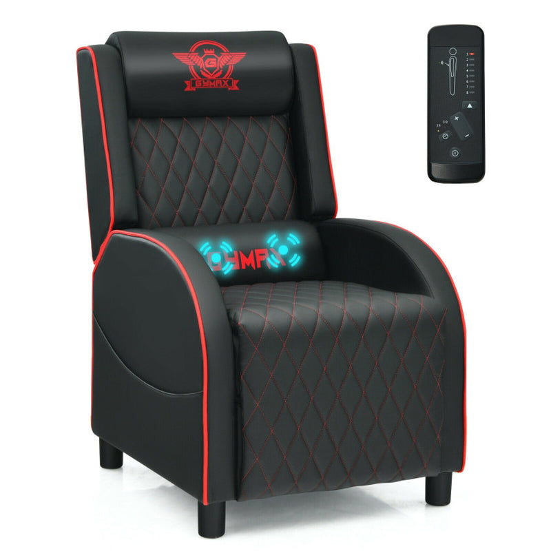 6YMAX Massage Gaming Recliner Chair with Headrest and Adjustable Backrest