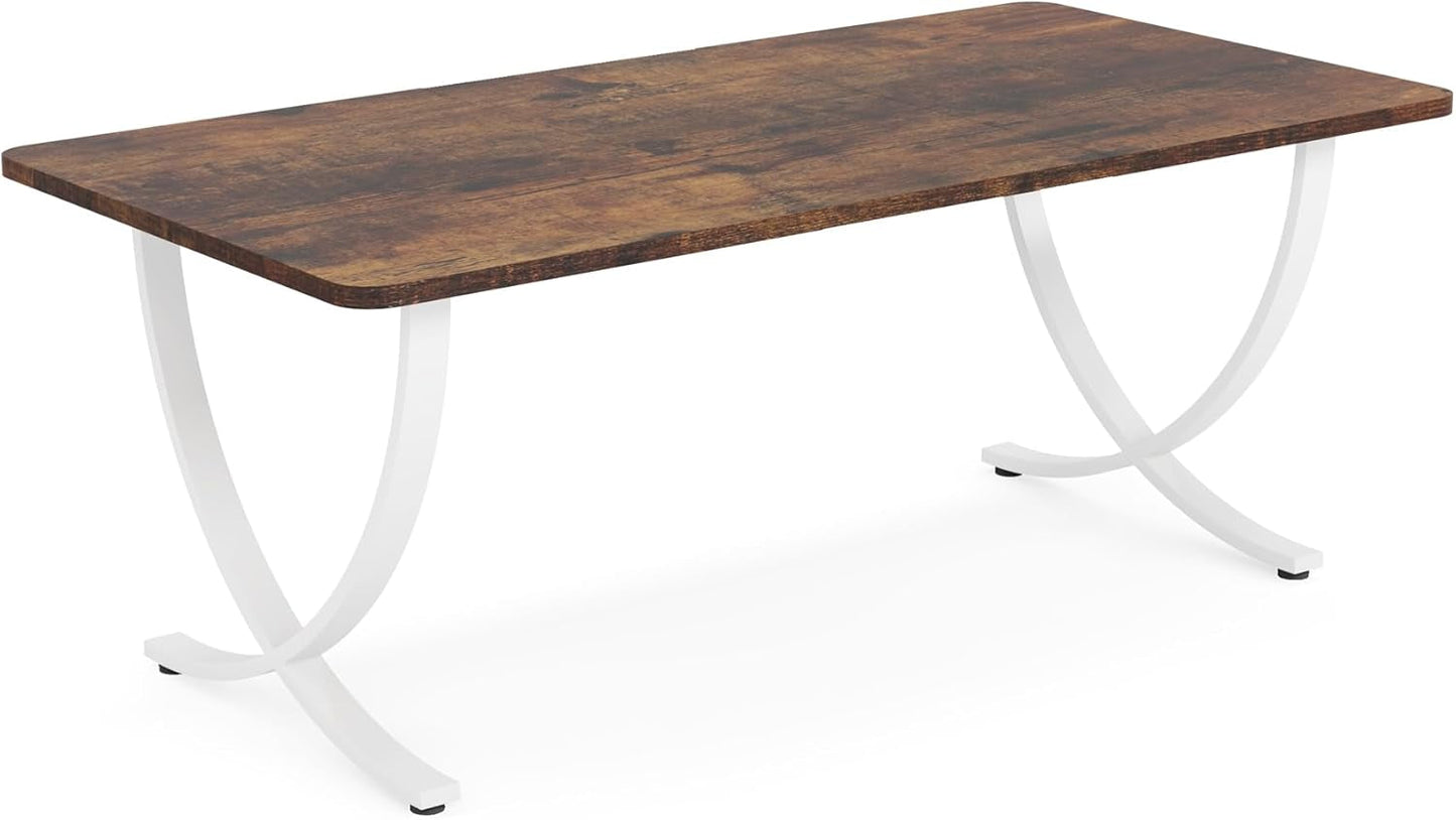 Executive Desk, 63” W X 31.5” D Large Office Desk, Modern Computer