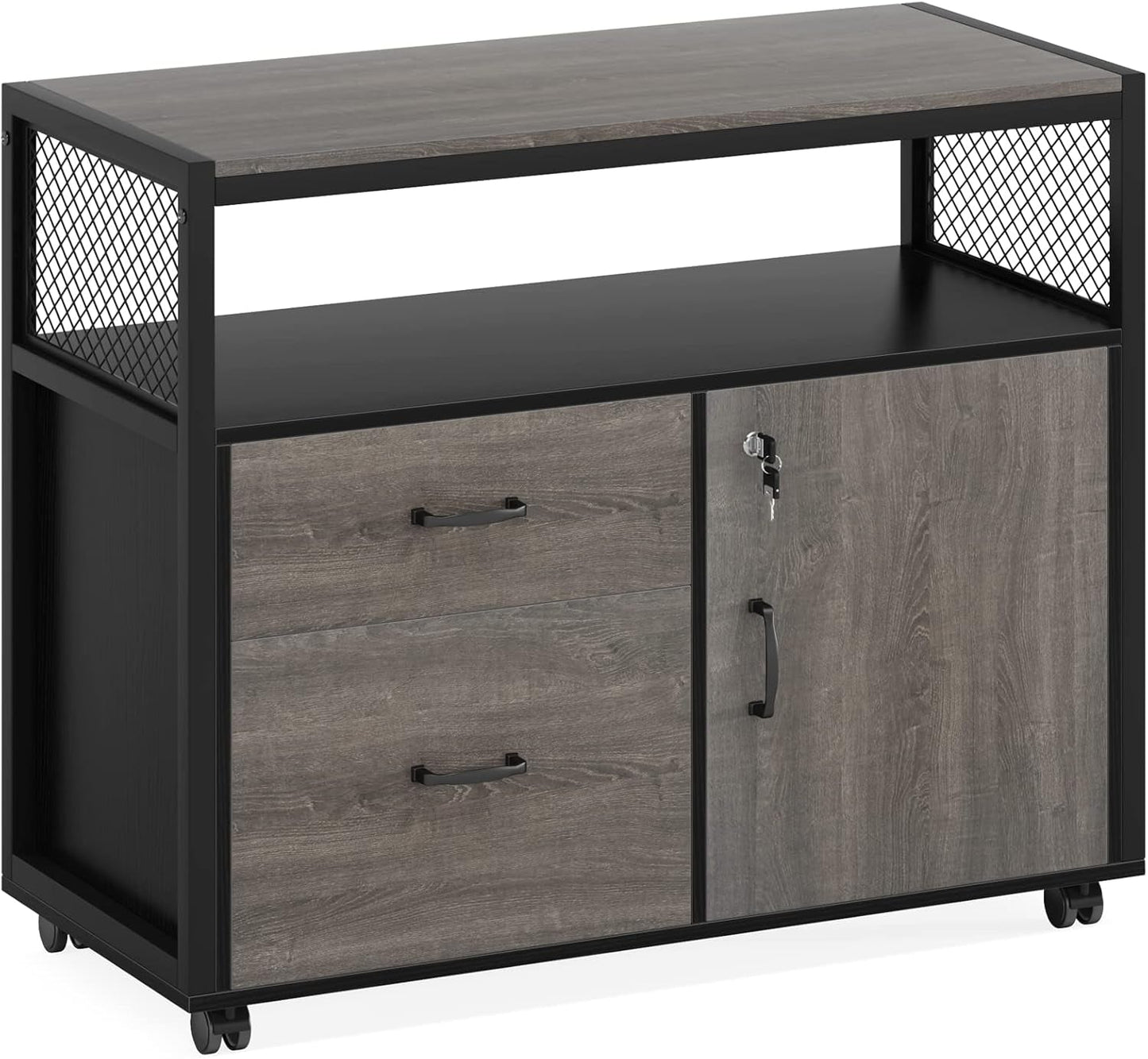 Gray L-Shaped Desk, 55", Storage