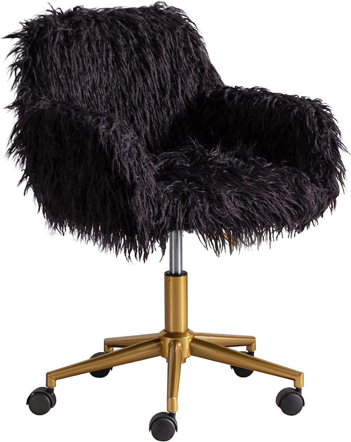 KCC Soft Faux Fur Swivel Chair for Home Office