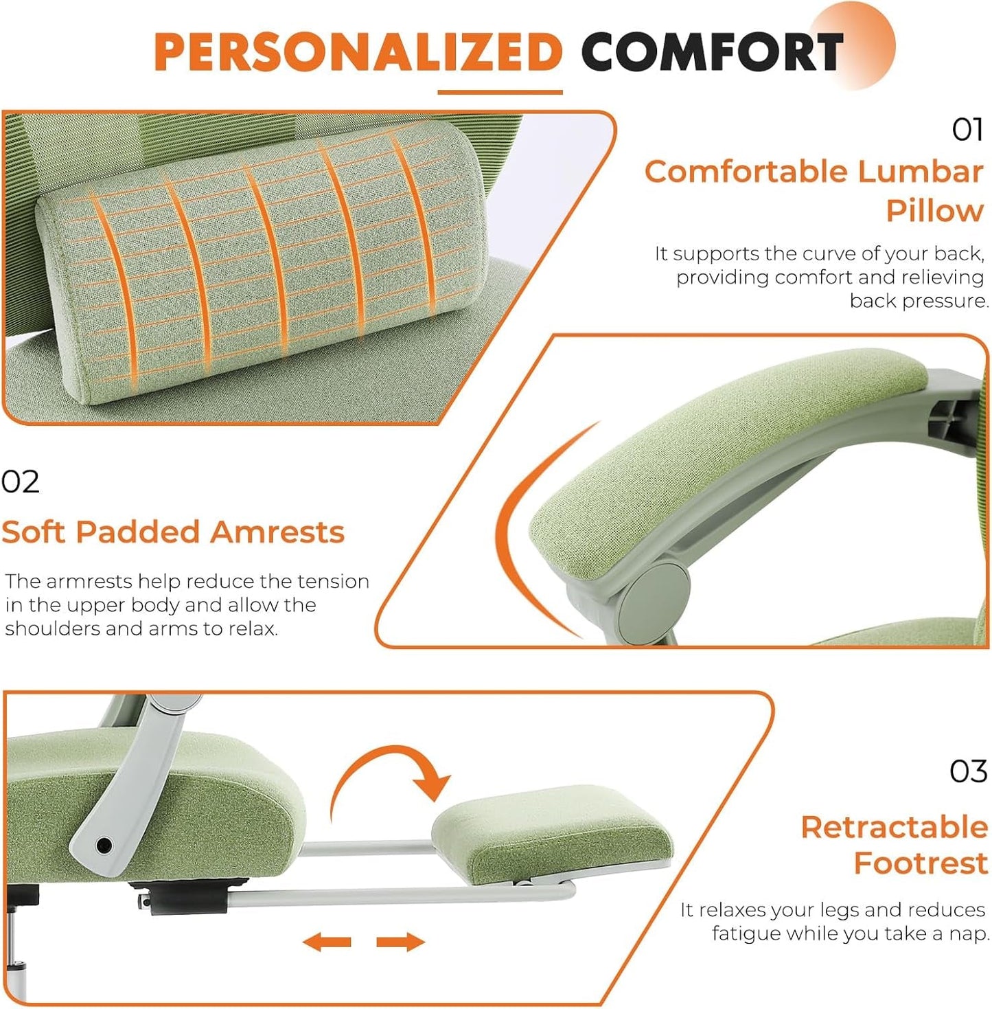 Office Computer Desk Chair, Ergonomic High-Back Mesh Rolling Work