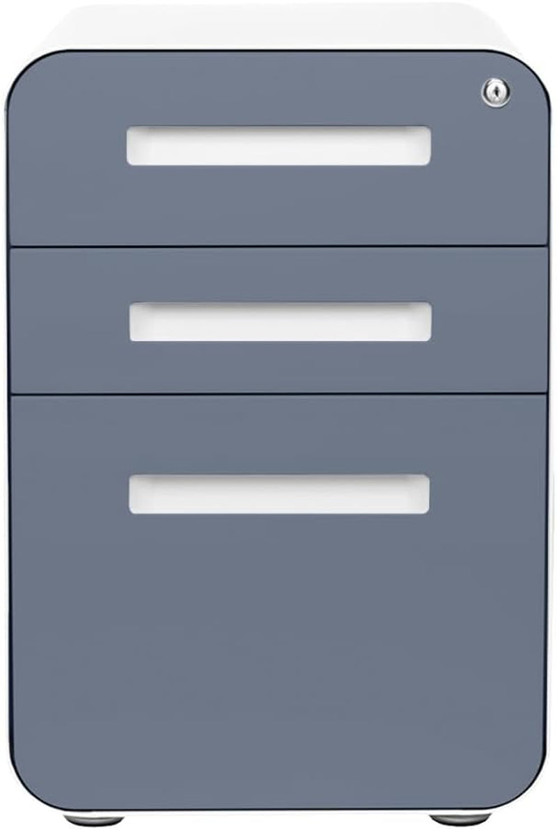 Stockpile 3 Drawer File Cabinet with Lock - under Office Desk Metal