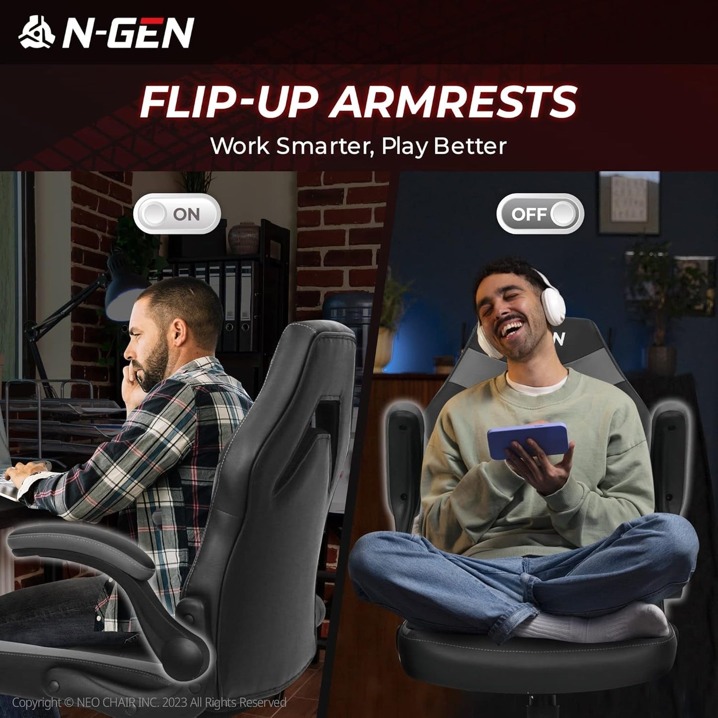 N-GEN Video Gaming Computer Chair Ergonomic Office Chair Desk Chair
