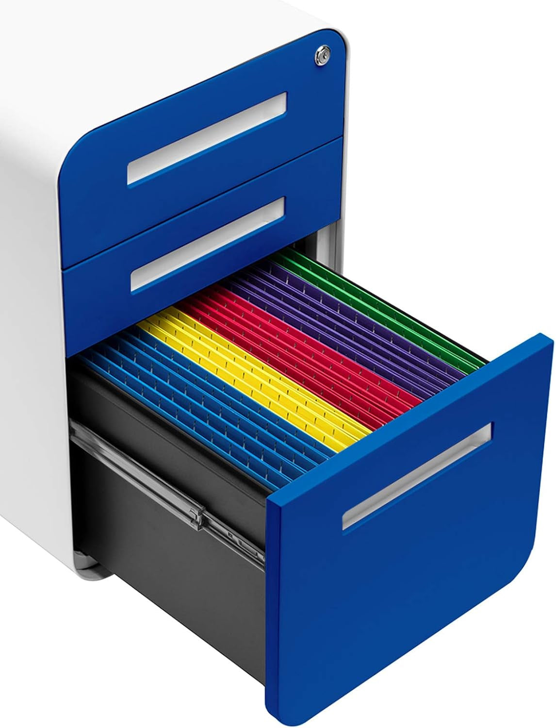 Stockpile 3 Drawer File Cabinet with Lock - under Office Desk Metal