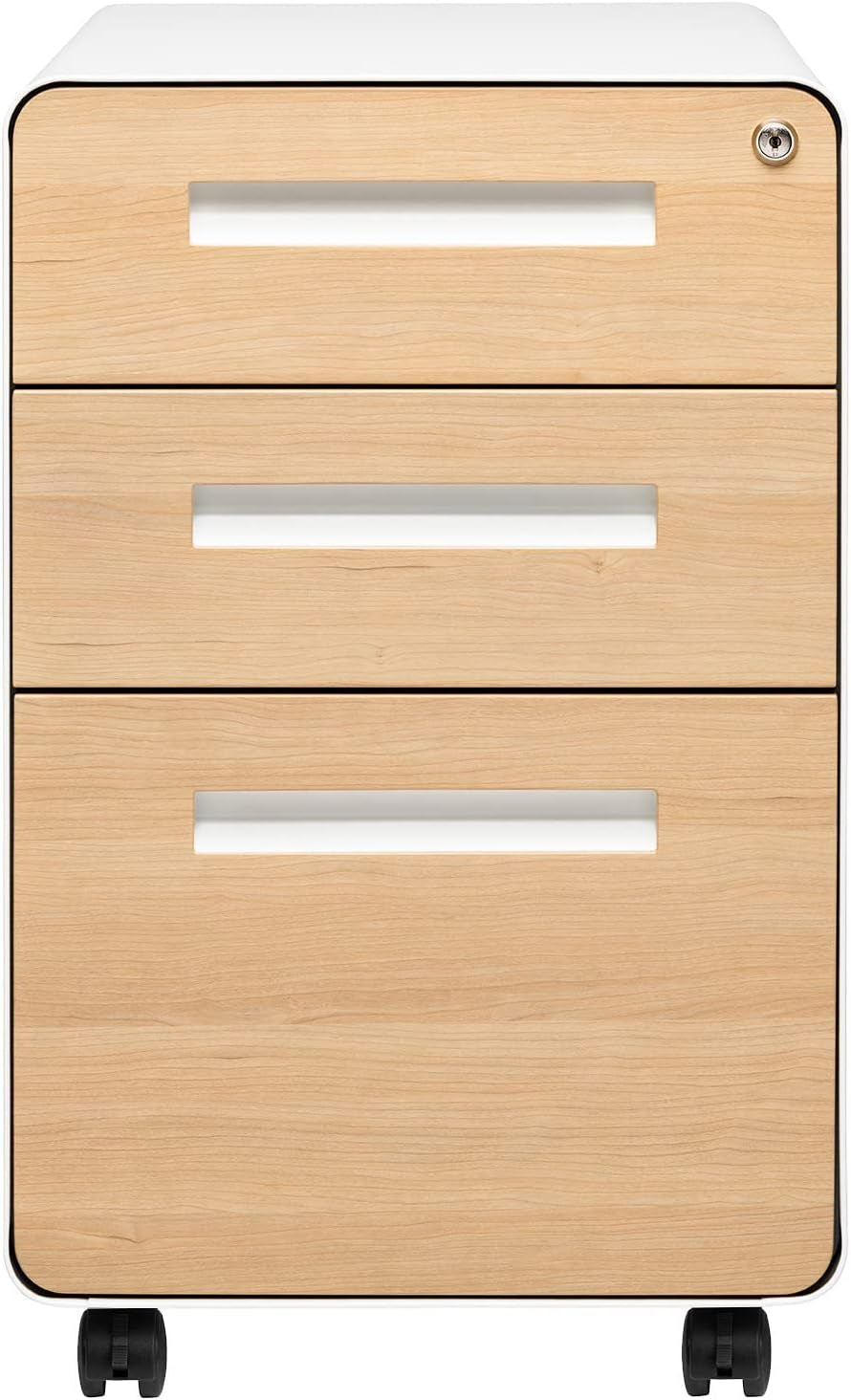 Stockpile 3 Drawer File Cabinet with Lock - under Office Desk Metal