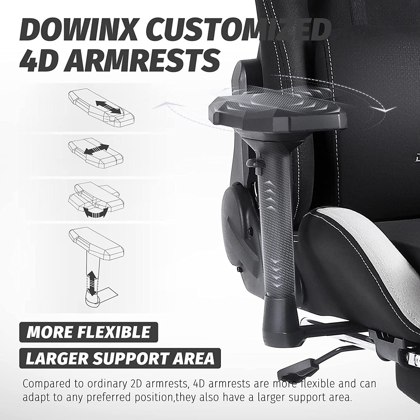 DOWINX Ergonomic Gaming Chair with Footrest