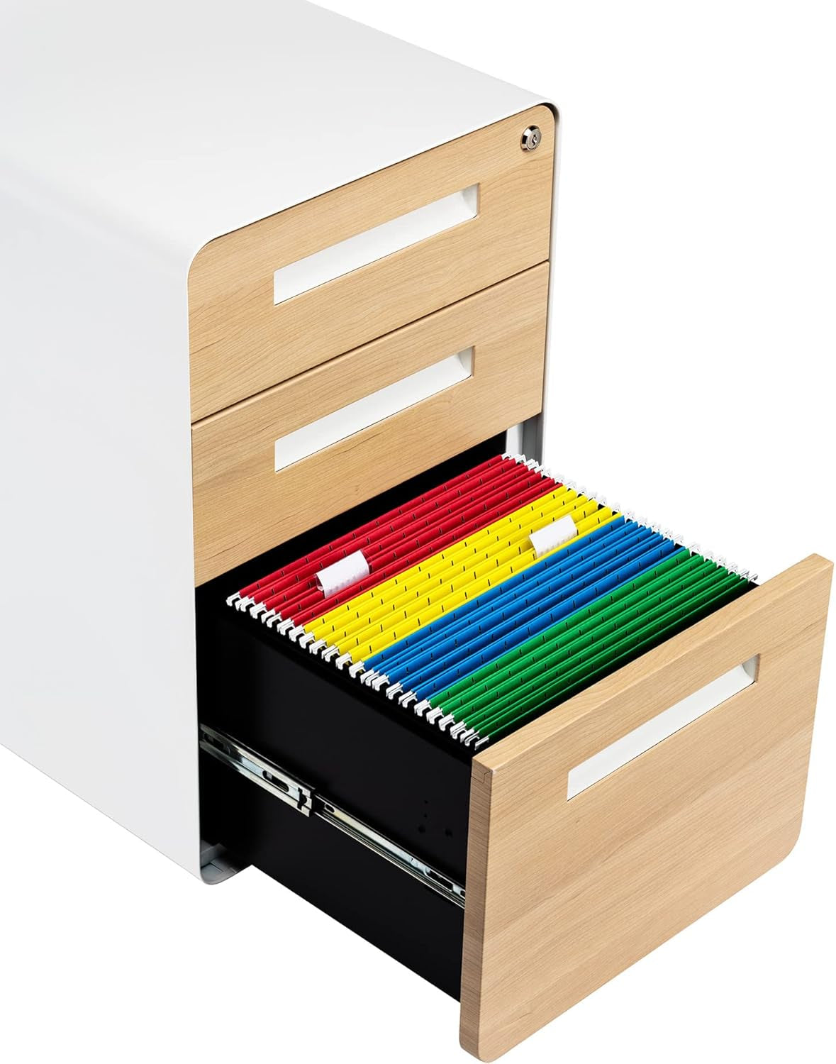 Stockpile 3 Drawer File Cabinet with Lock - under Office Desk Metal