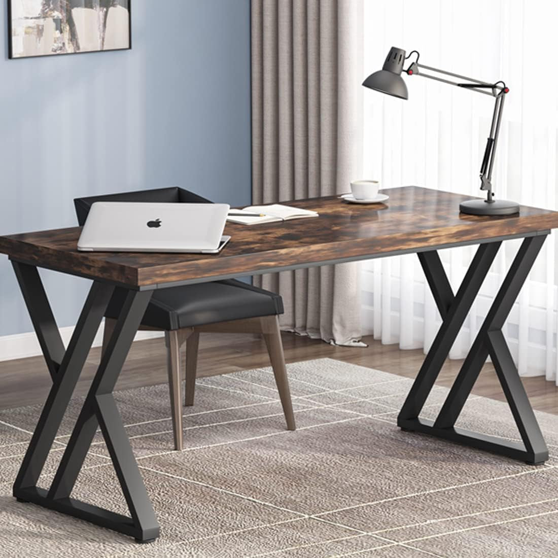 55 Inch Large Simple Industrial Computer Desk Study Writing Table Home