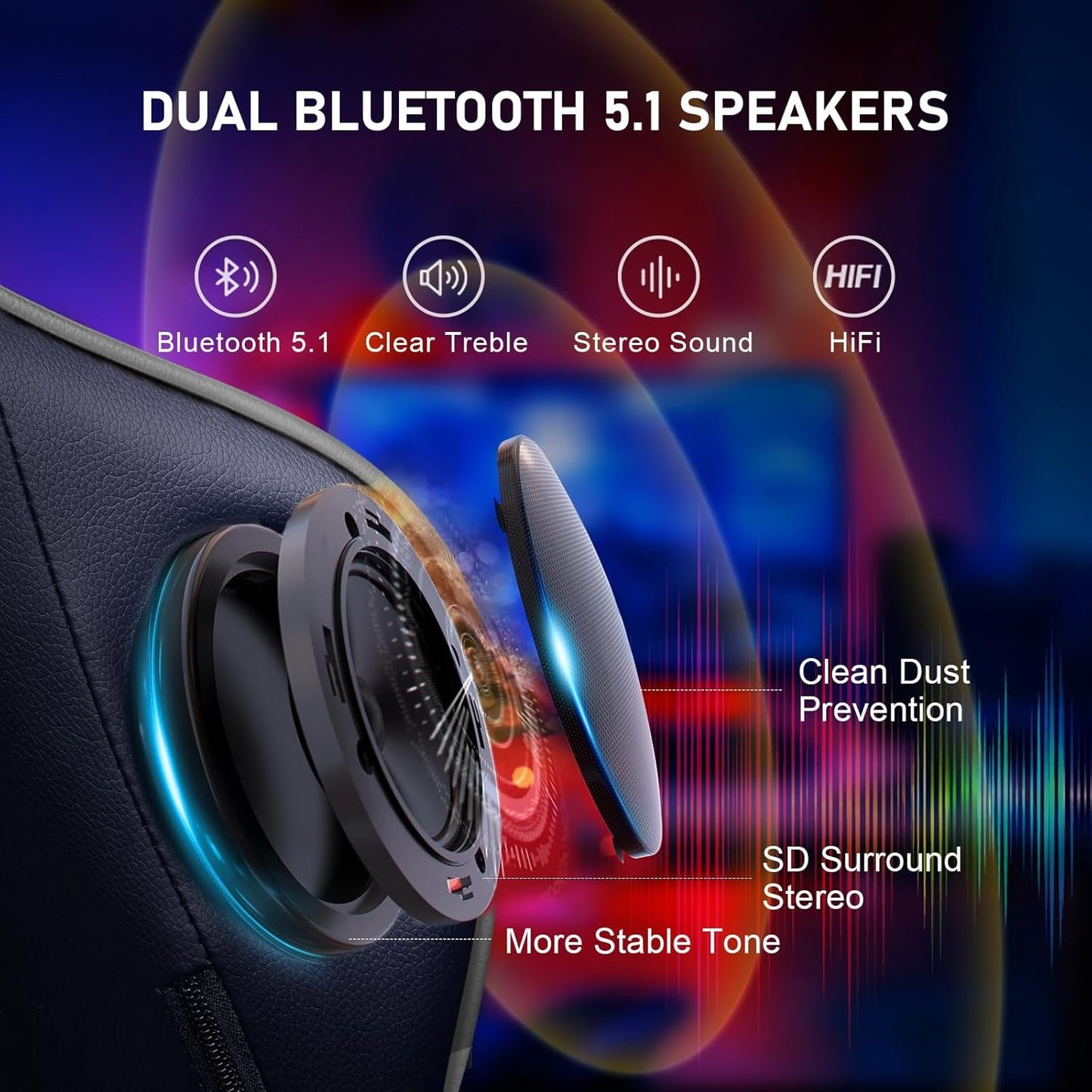 GTRAcing Gaming Chair with Bluetooth Speakers