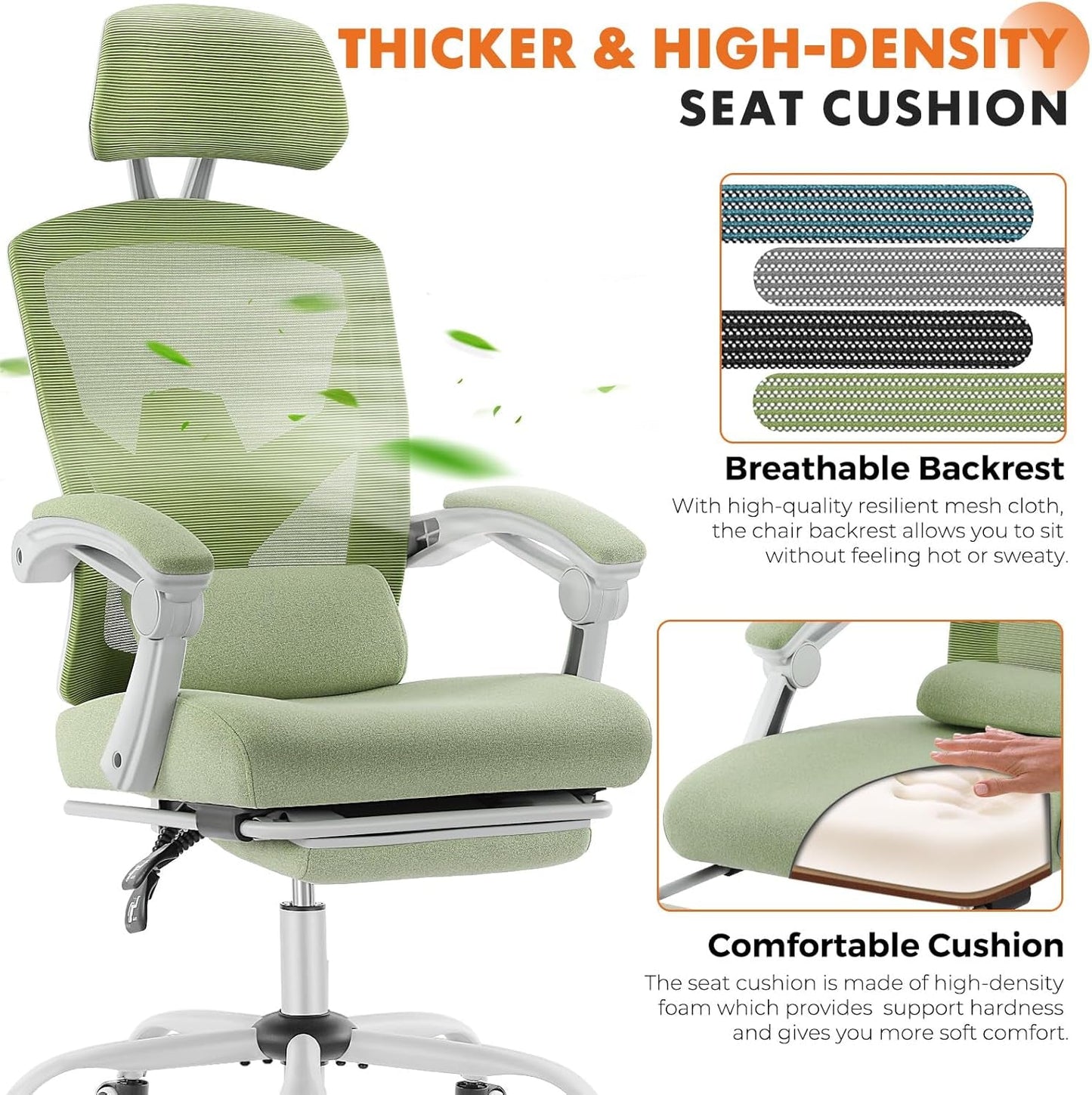 Office Computer Desk Chair, Ergonomic High-Back Mesh Rolling Work