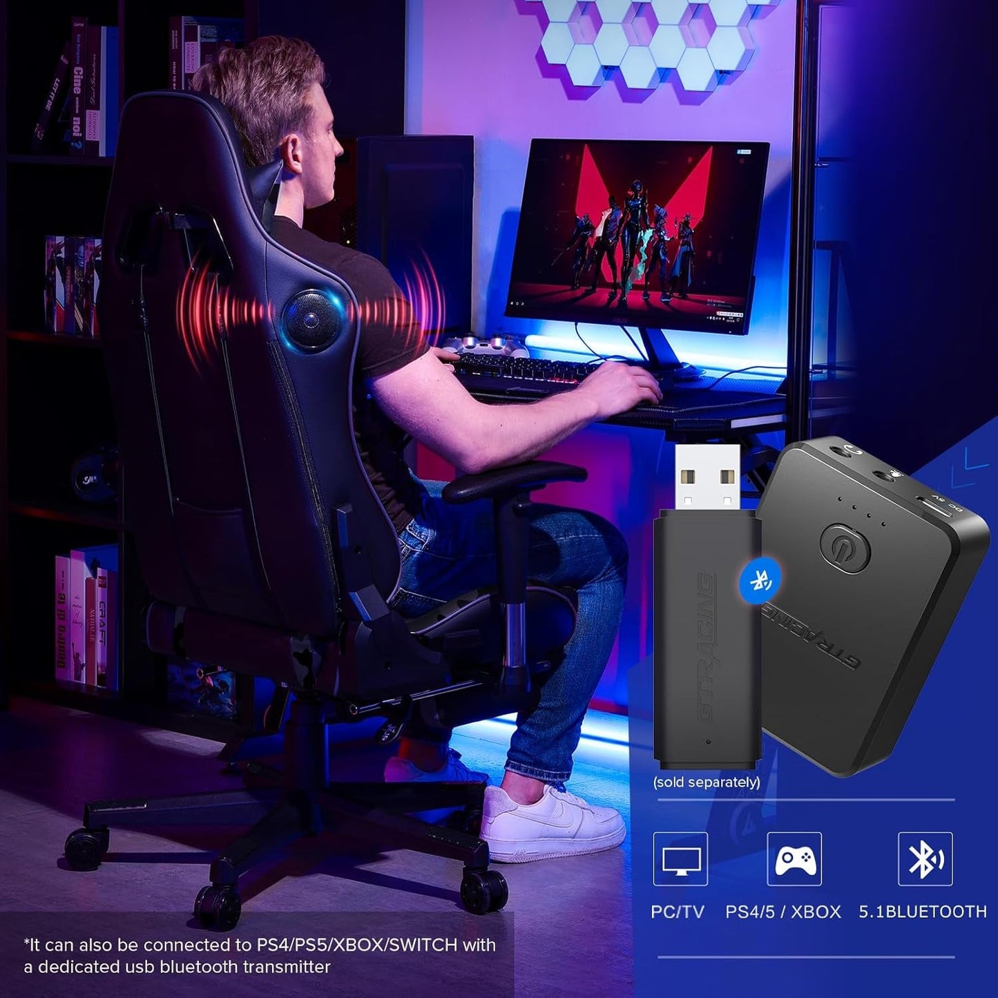 GTRAcing Gaming Chair with Bluetooth Speakers