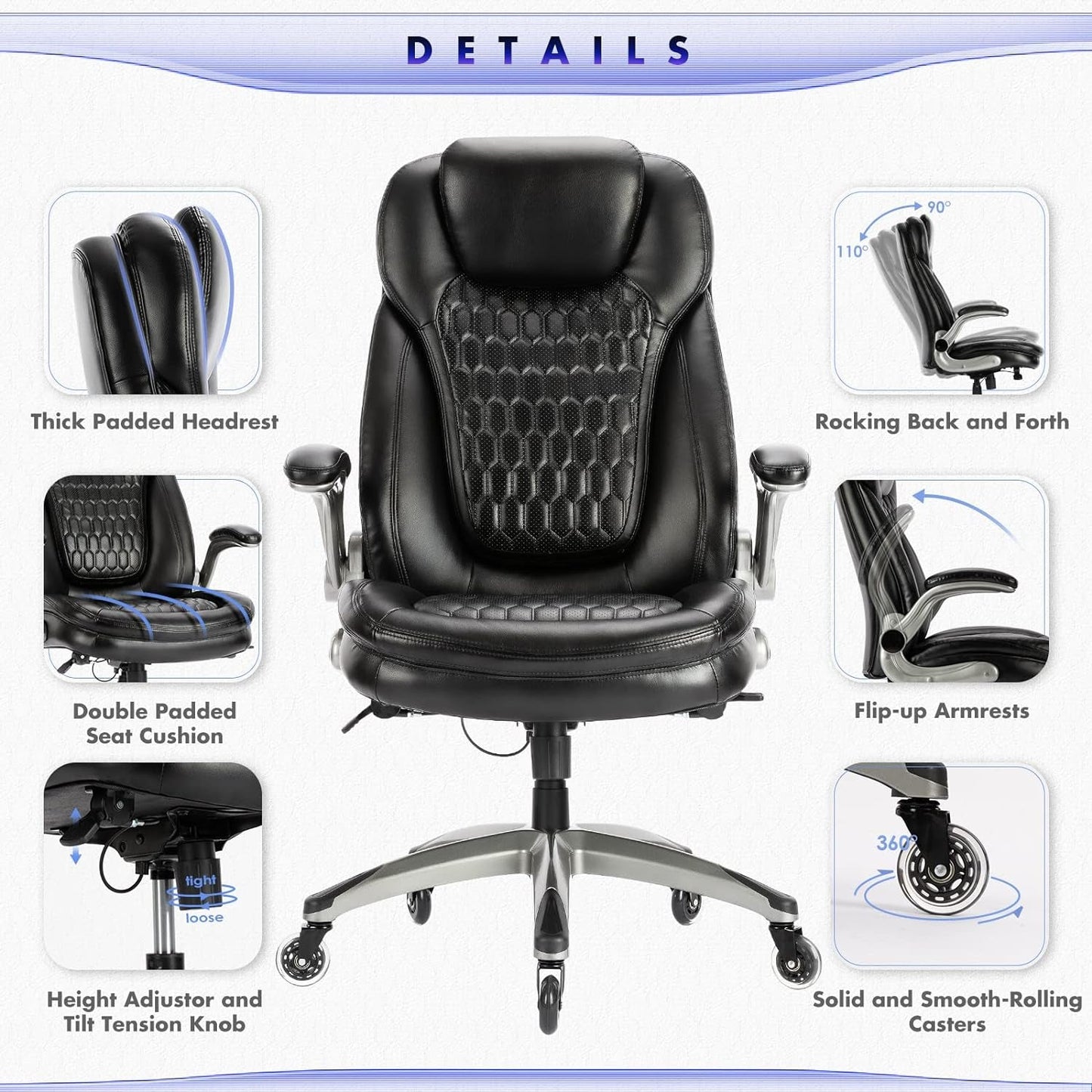 COLAMY Executive Office Chair-Ergonomic Computer Desk Chair, High Back
