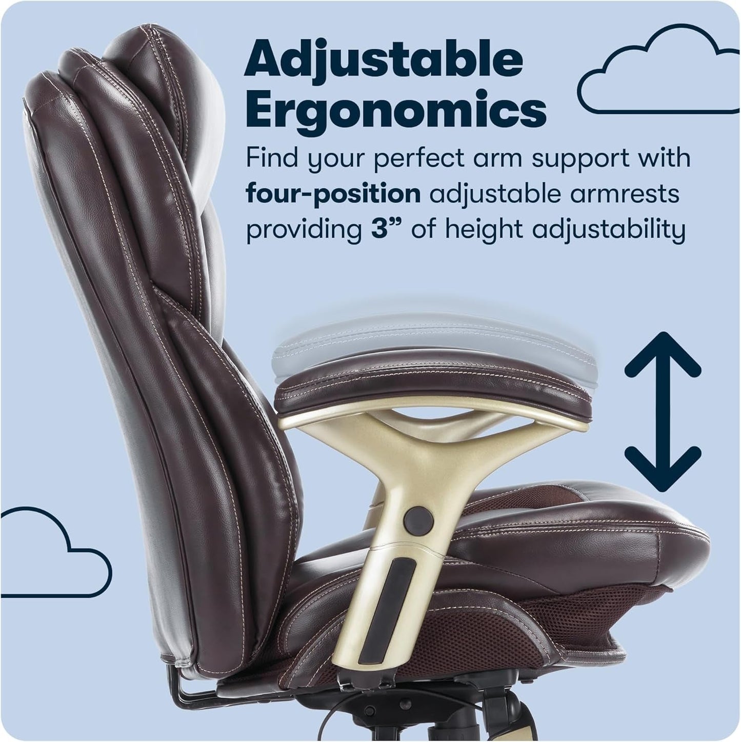 Serta Claremont Ergonomic Executive Office Chair with Back in Motion