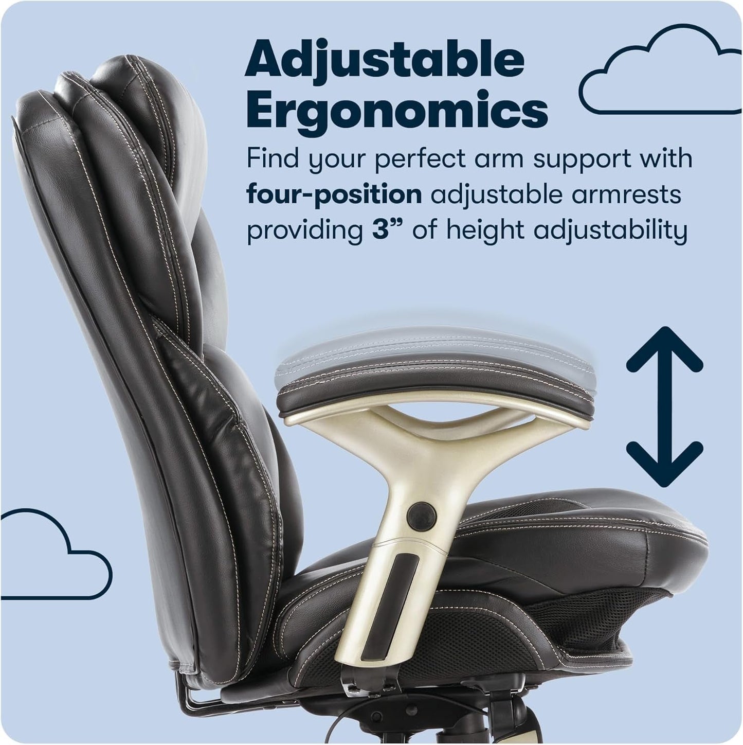 Serta Claremont Ergonomic Executive Office Chair with Back in Motion