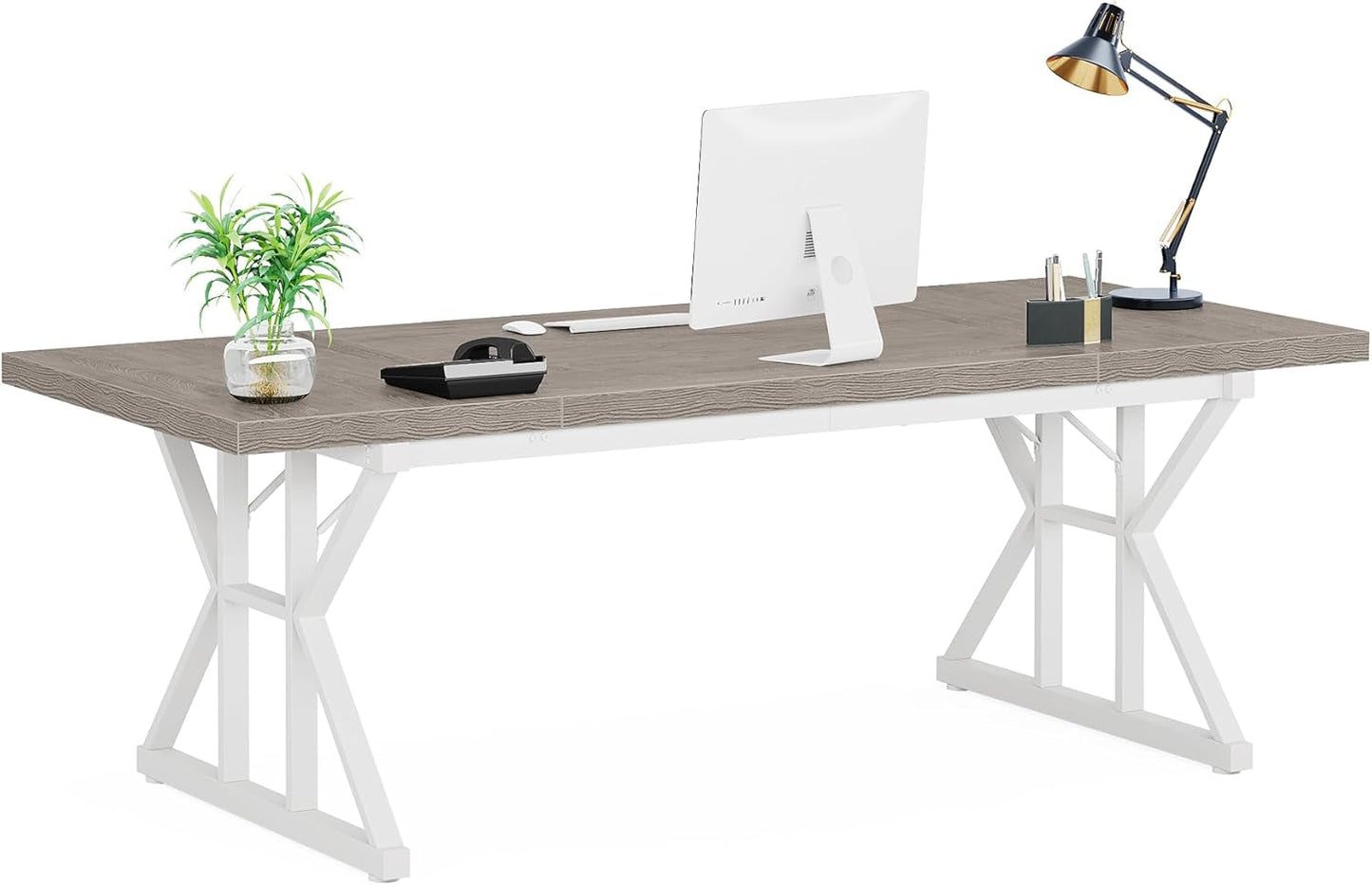 70.8-Inch Executive Desk, Large Computer Office Desk Workstation,