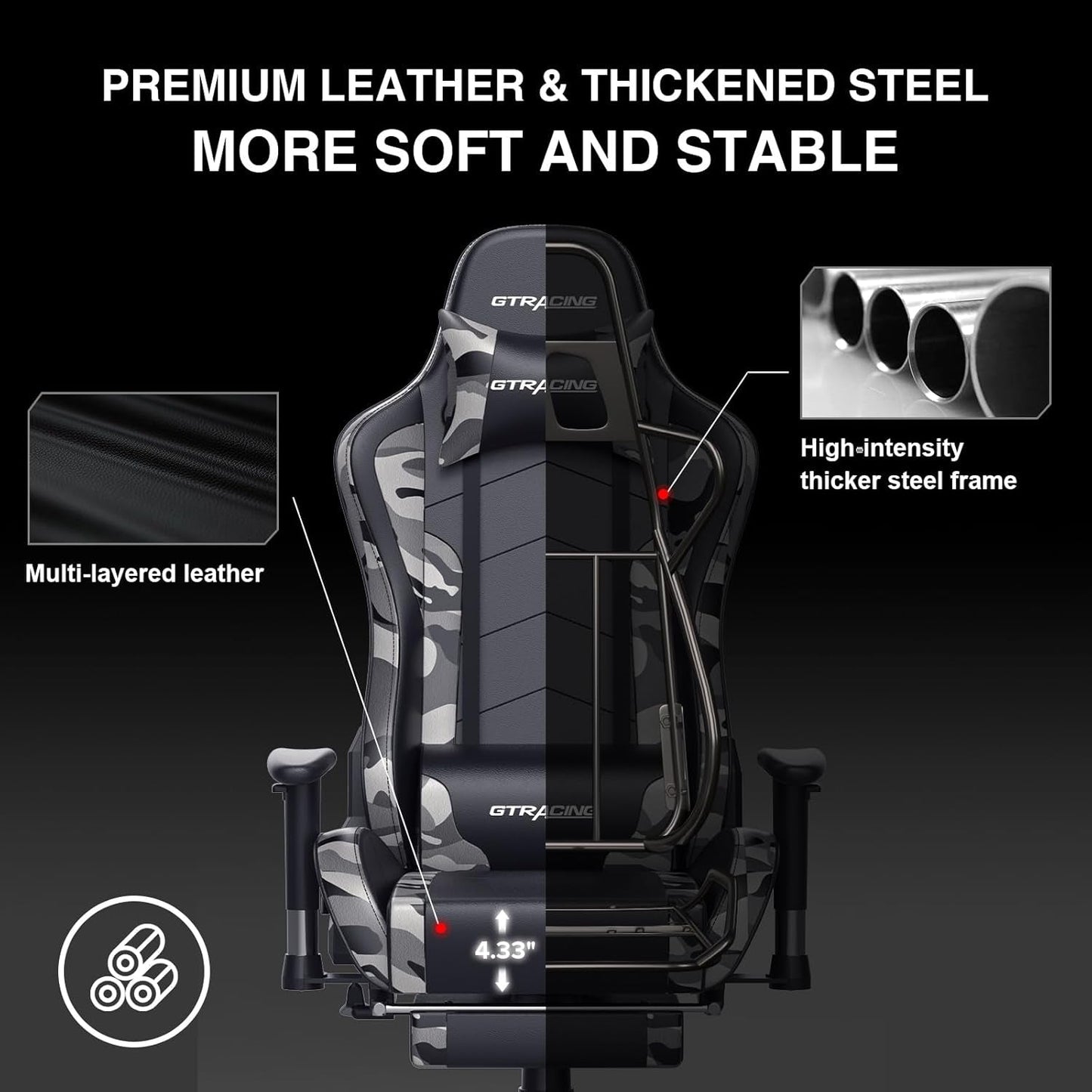 GTRAcing Gaming Chair with Bluetooth Speakers