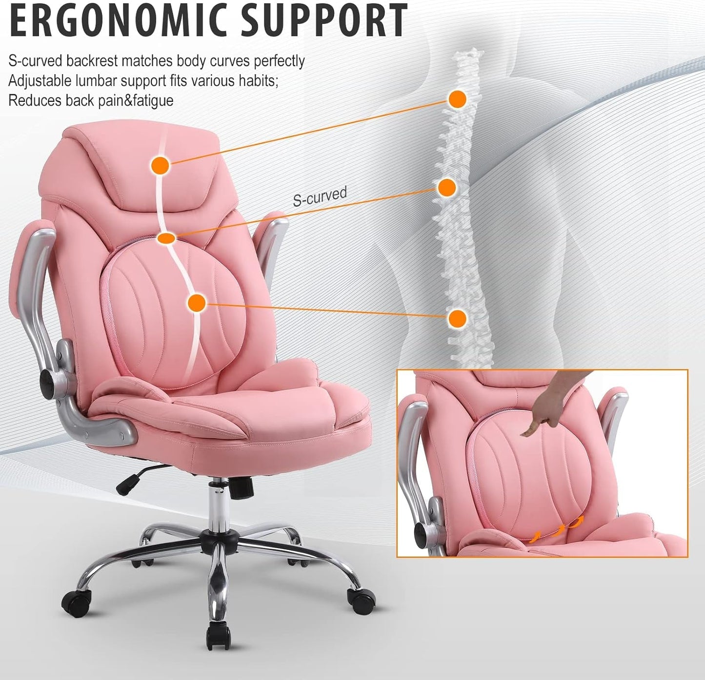 Ergonomic Executive Office Chairs with Adjustable Lumbar Support