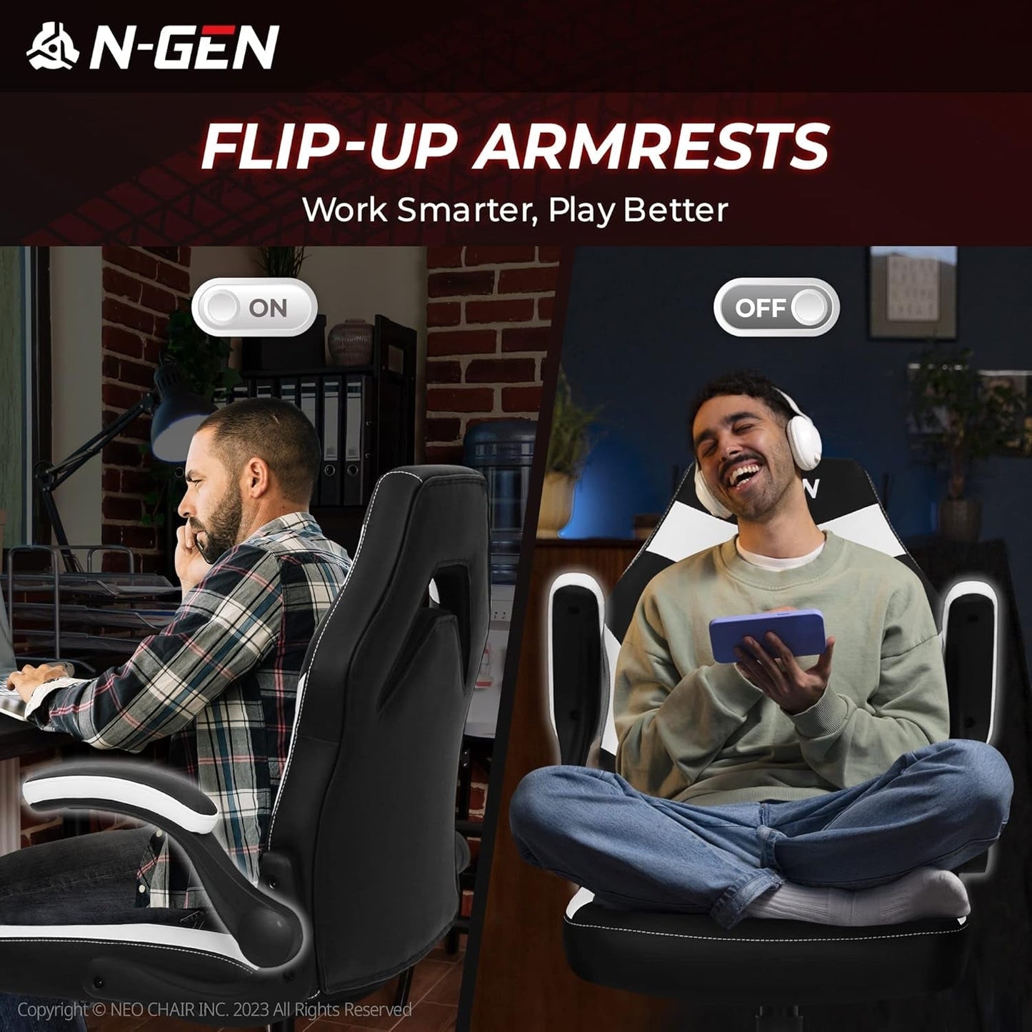 N-GEN Video Gaming Computer Chair Ergonomic Office Chair Desk Chair