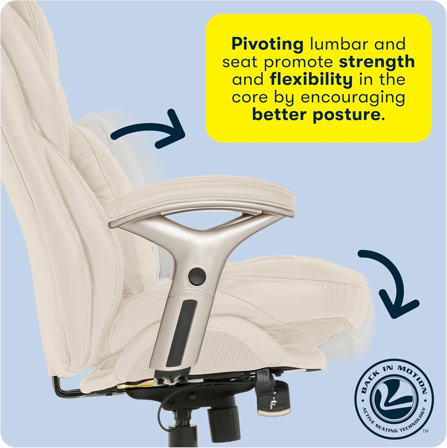 Serta Ergonomic Executive Office Chair Motion Technology Adjustable Mid Back