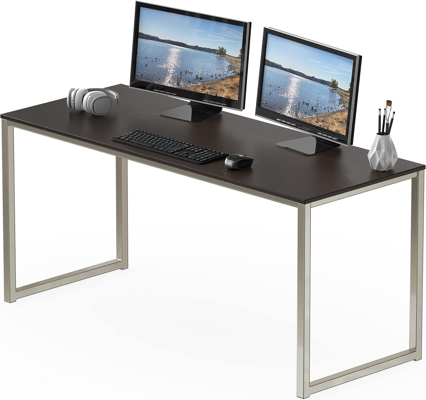 Home Office 55-Inch Computer Desk, 24" Deep, Espresso