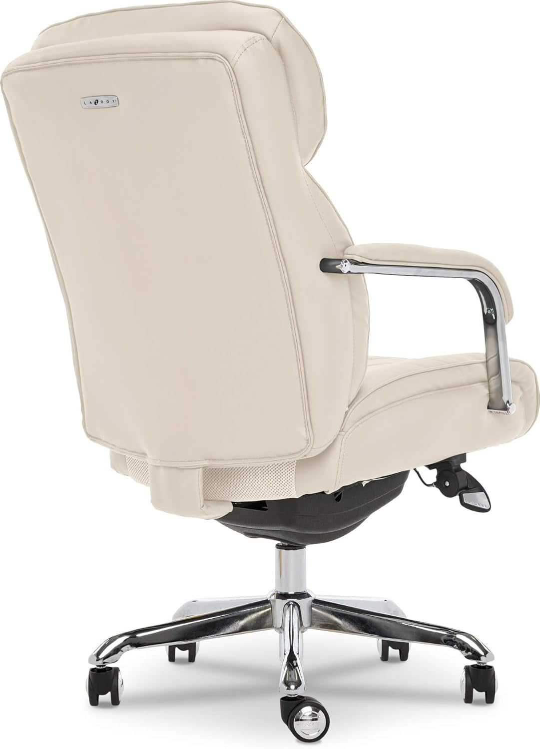 Lazyboy Sutherland Quilted Leather Executive Office Chair with Padded Arms,