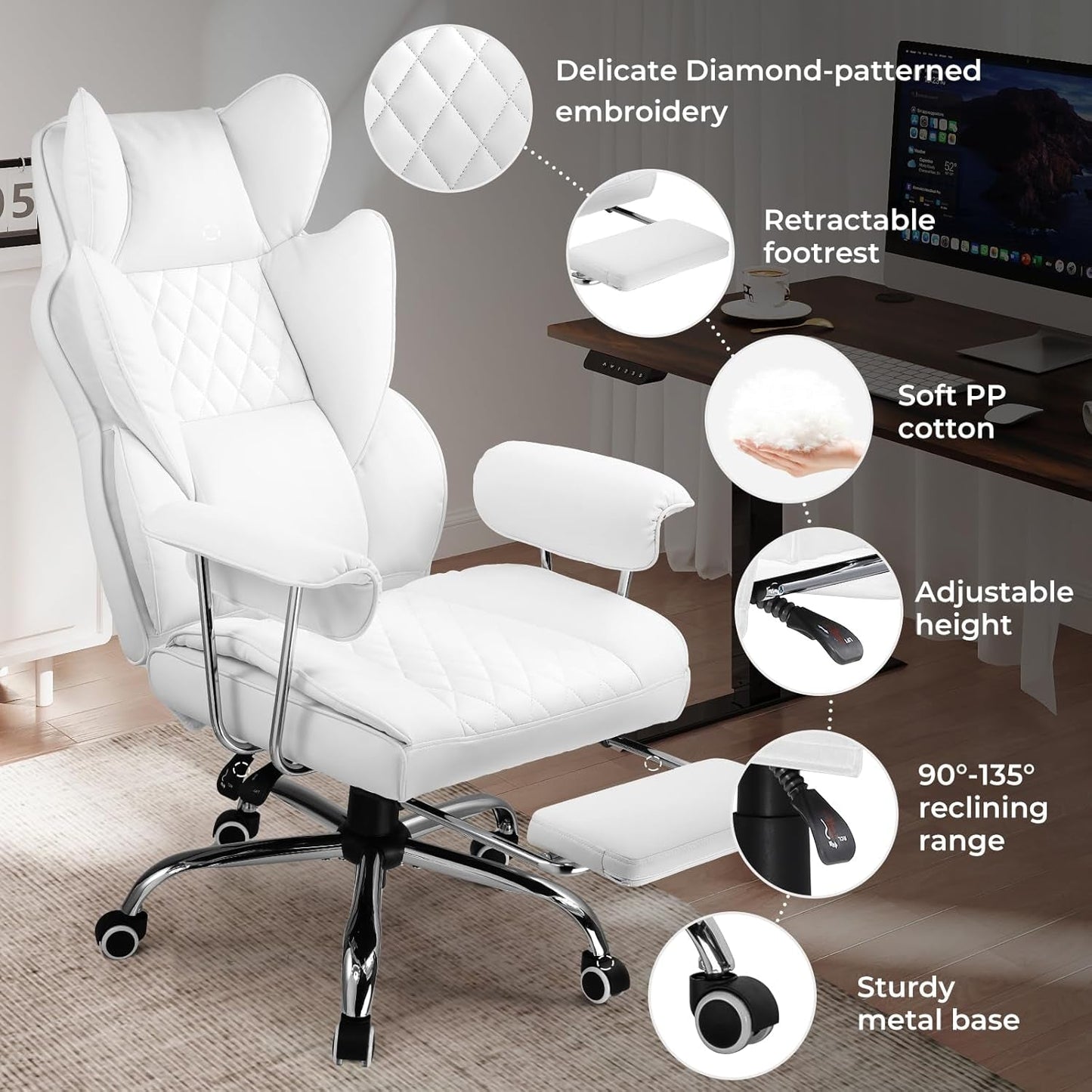 Big and Tall Gaming Chair with Pocket Spring Lumbar Support, Ergonomic
