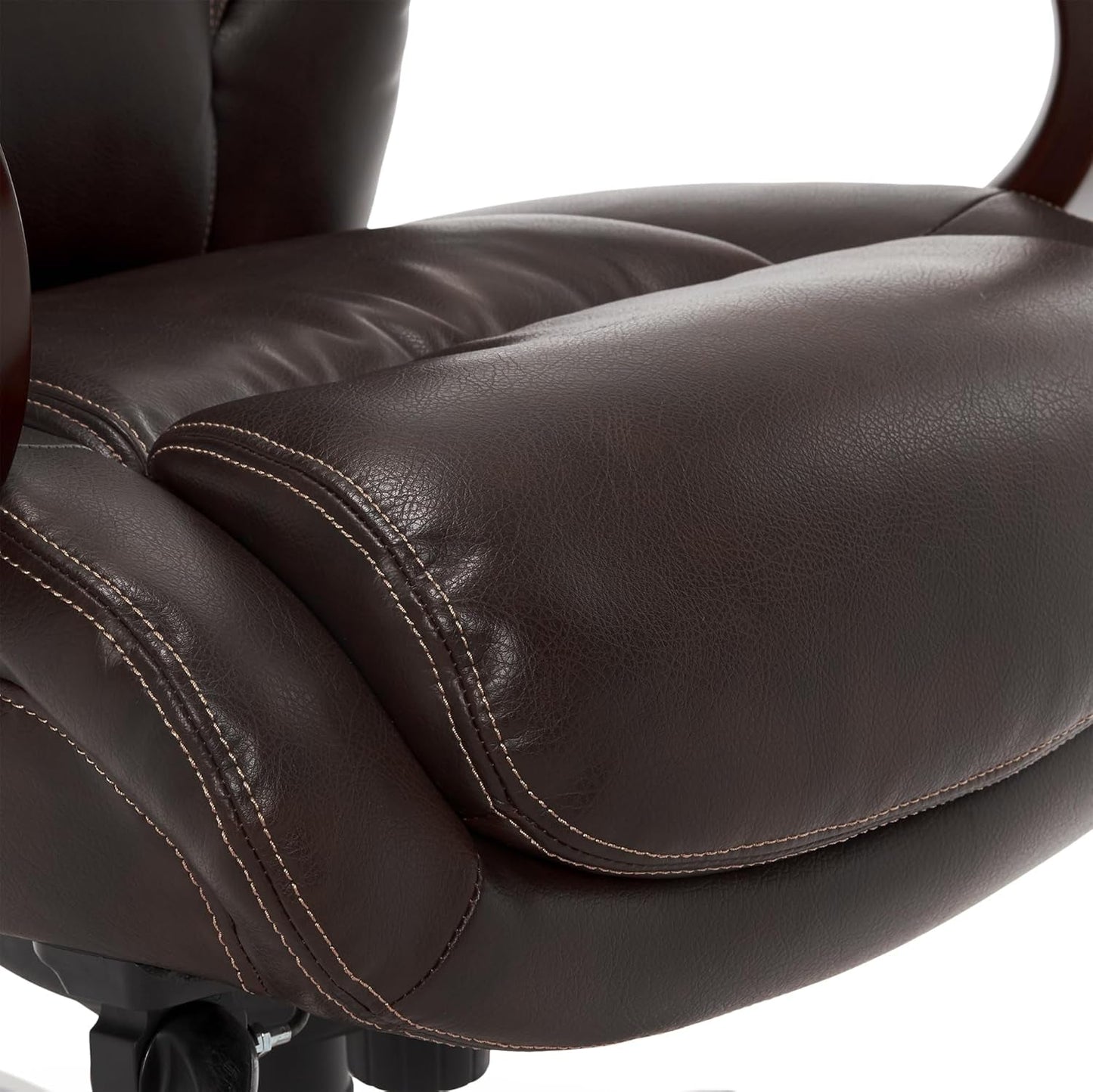 Lazyboy Bellamy Executive Office Chair with Memory Foam Cushions, Solid Wood