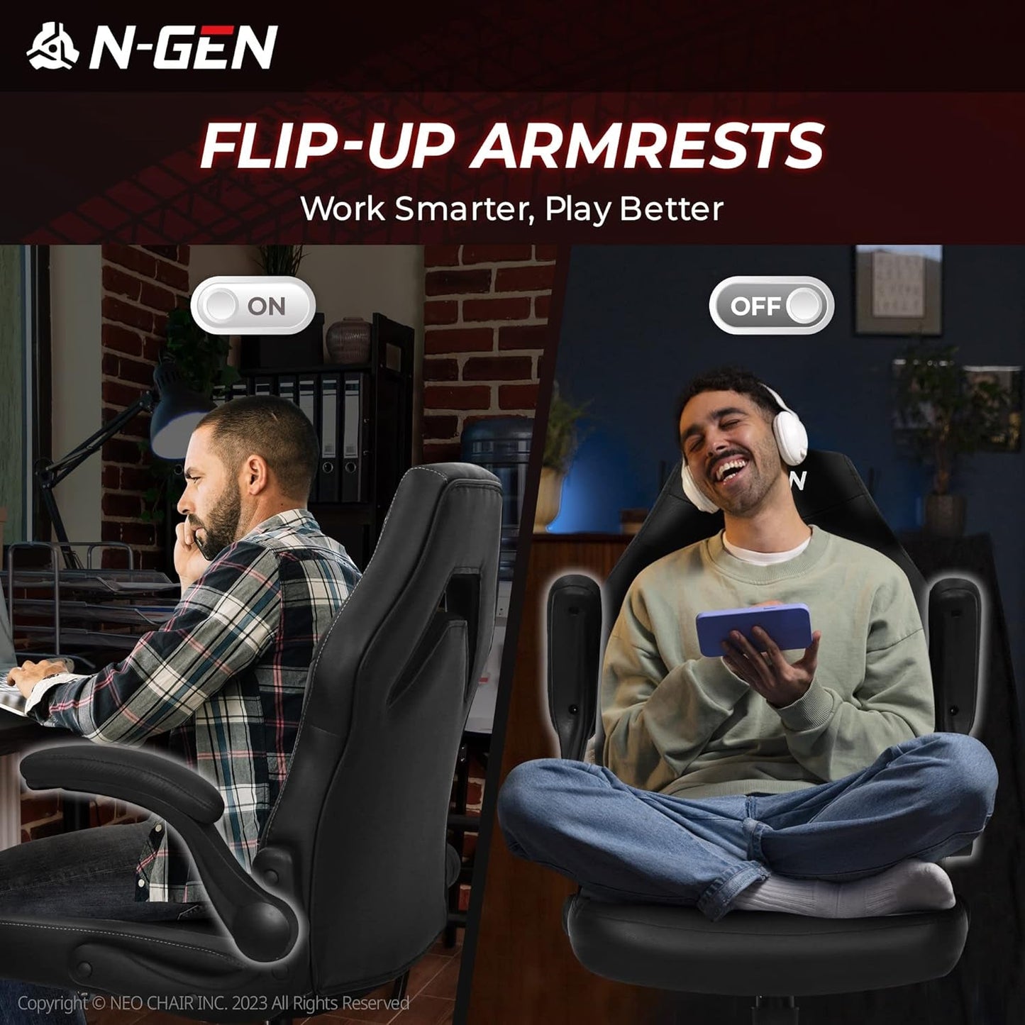 N-GEN Video Gaming Computer Chair Ergonomic Office Chair Desk Chair