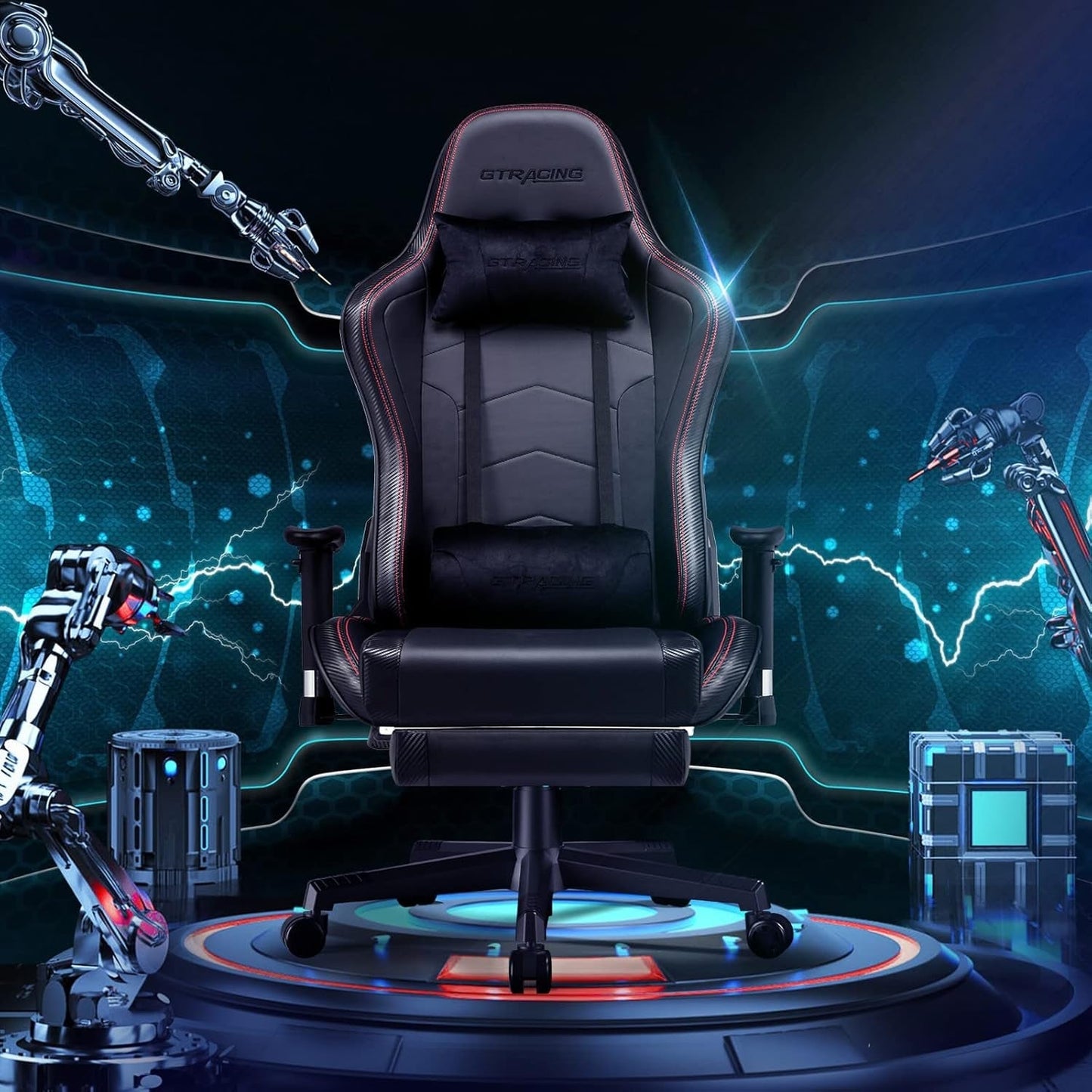 GTRacing Gaming Chair with Footrest and Speakers