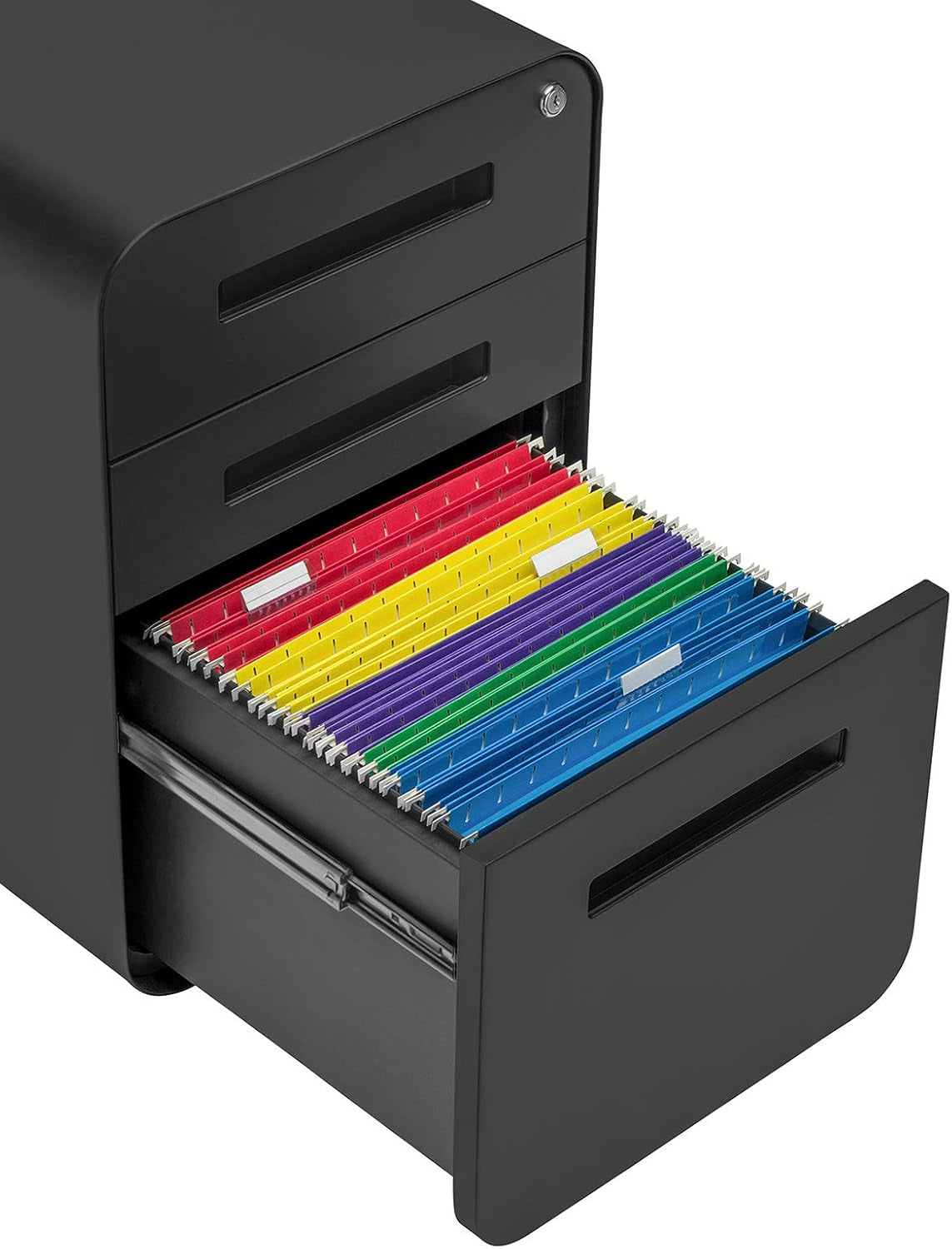 Stockpile 3 Drawer File Cabinet with Lock - under Office Desk Metal