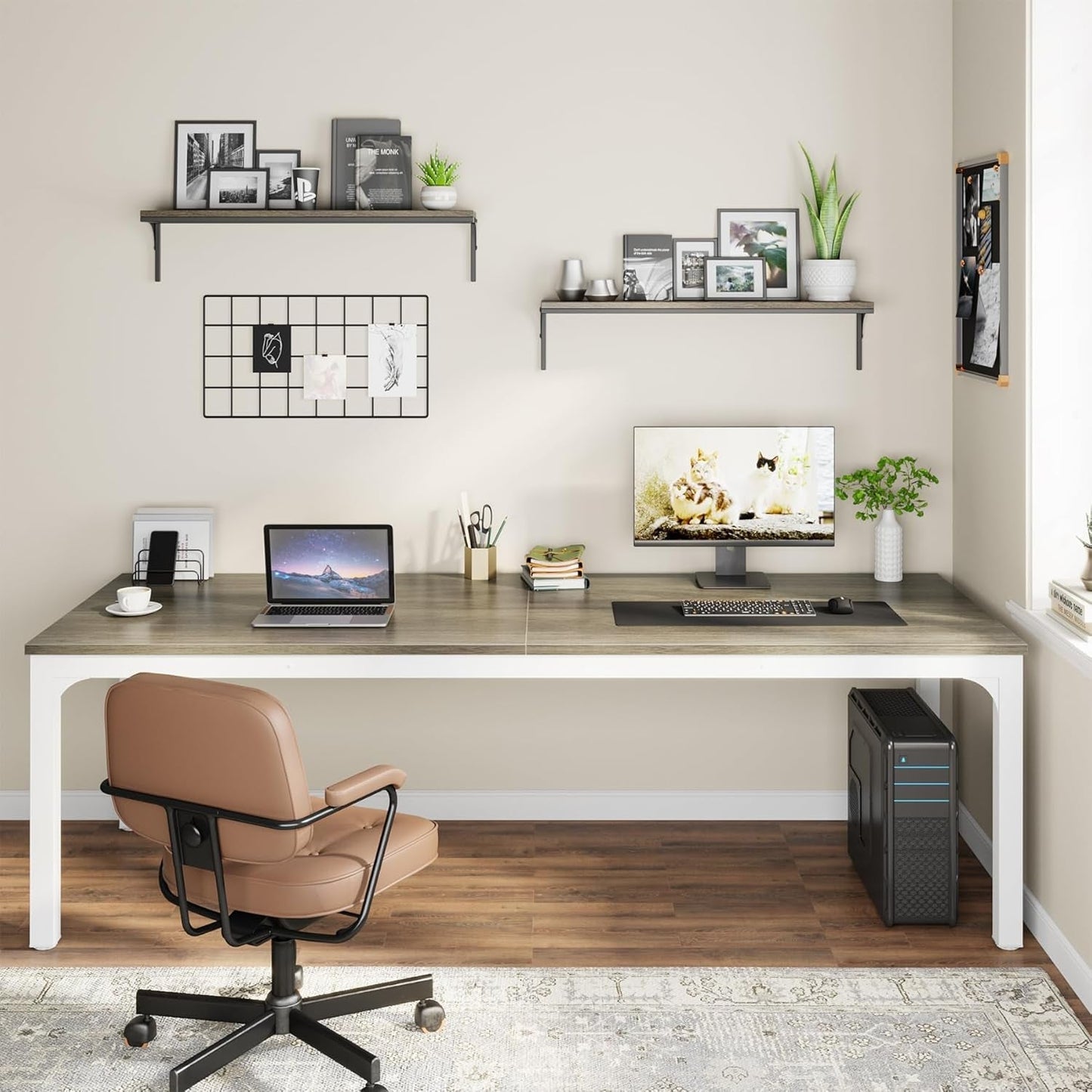 78.7 Inches Extra Long Computer Desk 2 Person Desk, Double Long Desk,