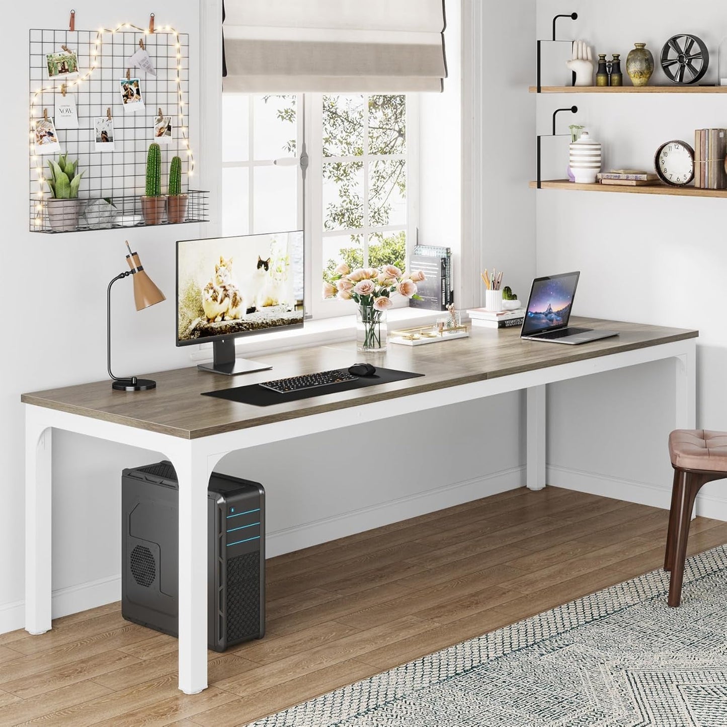 78.7 Inches Extra Long Computer Desk 2 Person Desk, Double Long Desk,