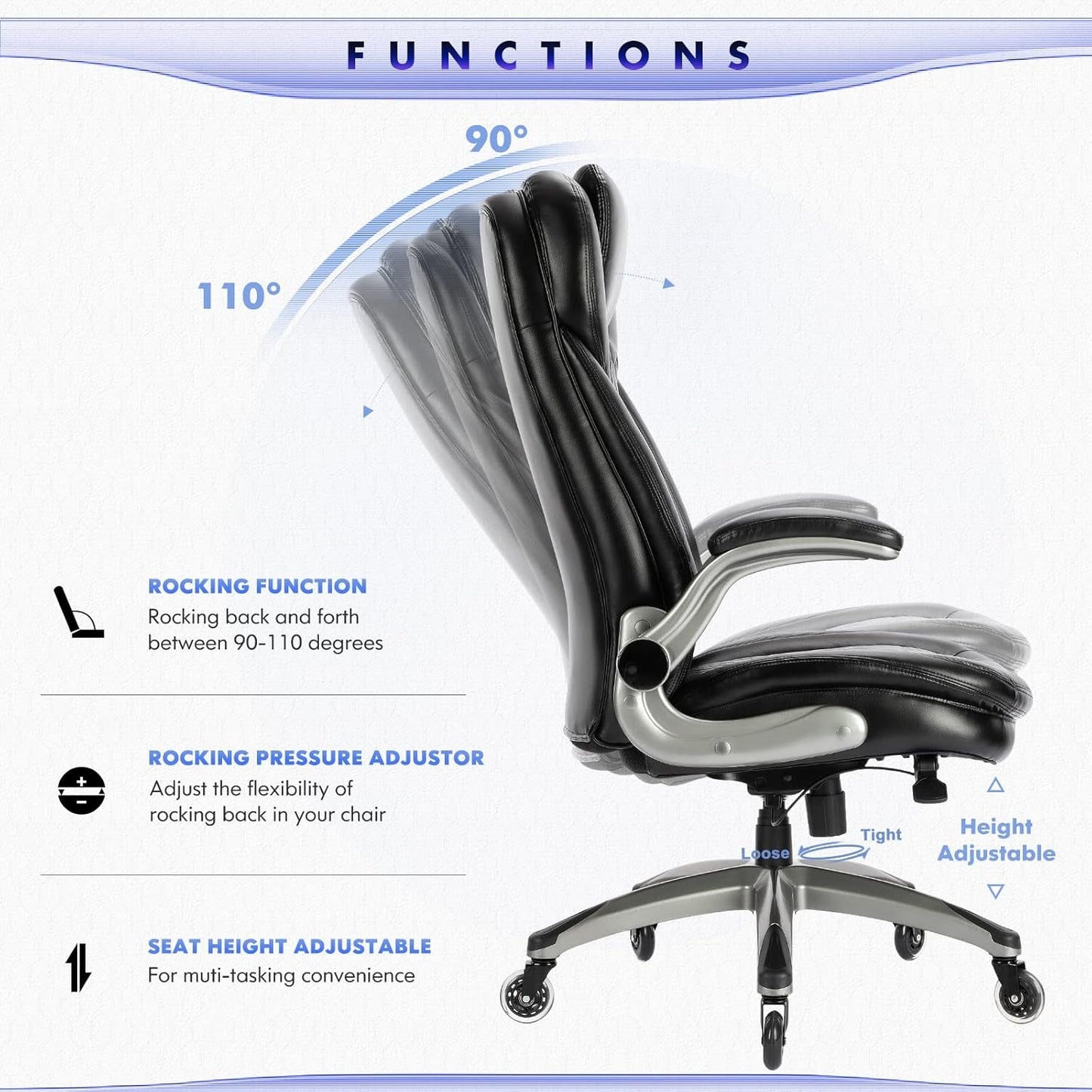 COLAMY Executive Office Chair-Ergonomic Computer Desk Chair, High Back