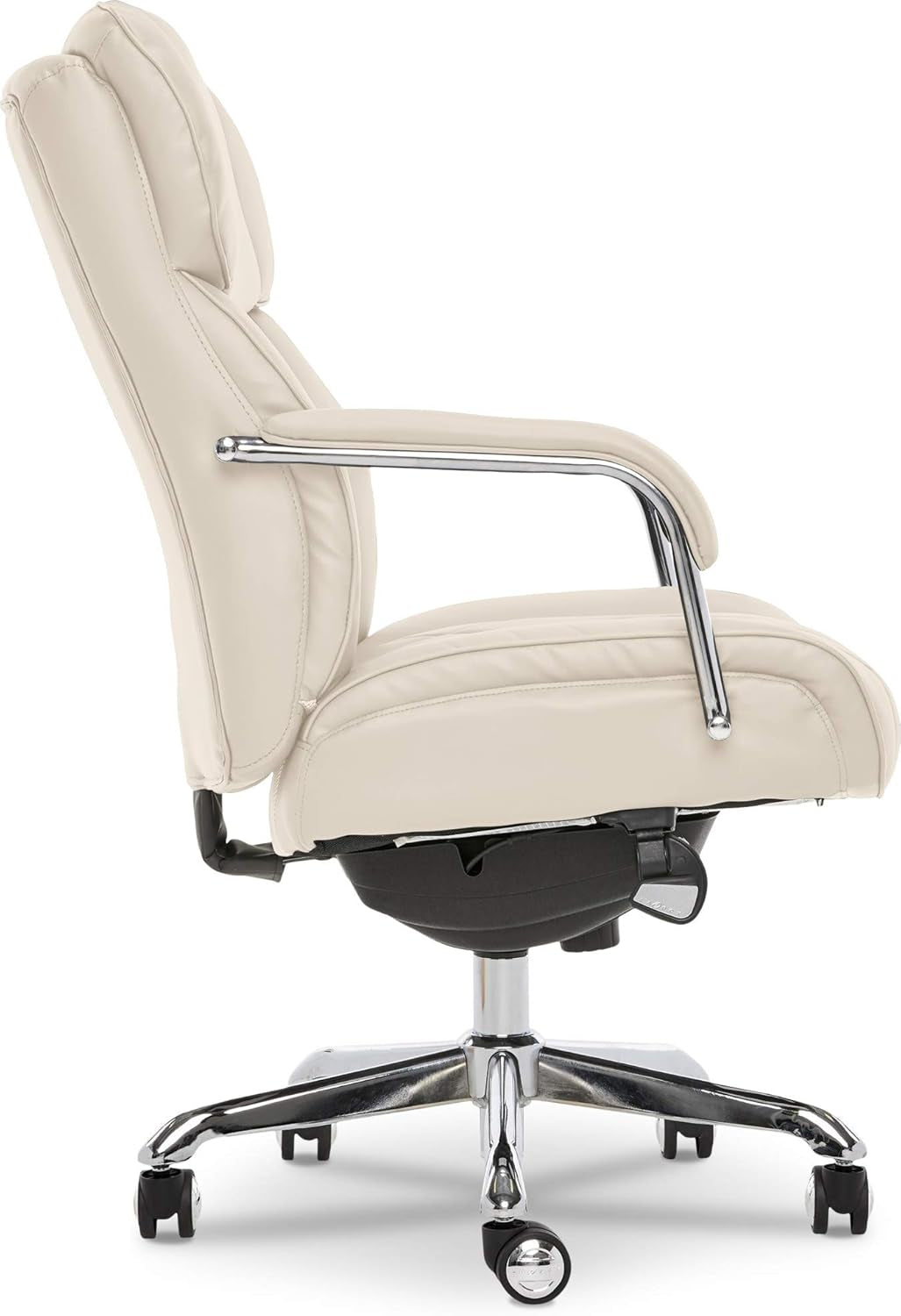 Lazyboy Sutherland Quilted Leather Executive Office Chair with Padded Arms,