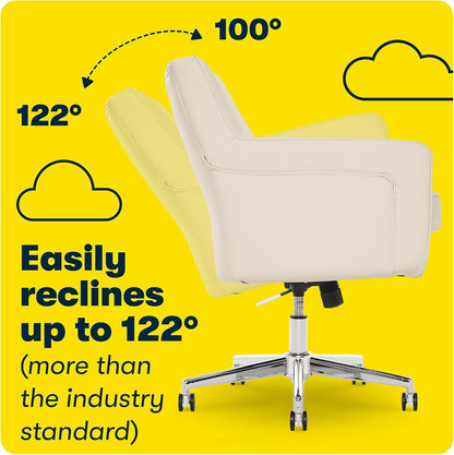 Serta Office Desk Chair with Button Tufted Back, Memory Foam