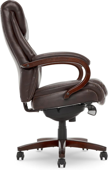Lazyboy Bellamy Executive Office Chair with Memory Foam Cushions, Solid Wood