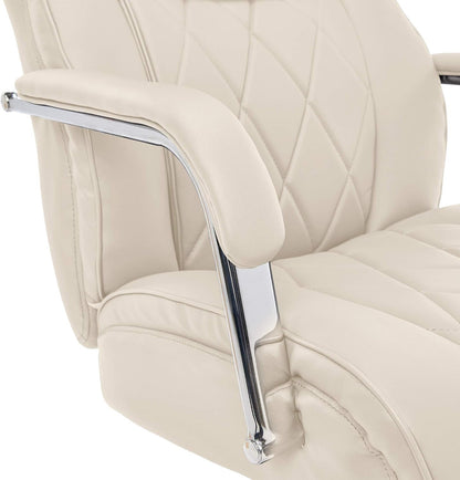 Lazyboy Sutherland Quilted Leather Executive Office Chair with Padded Arms,
