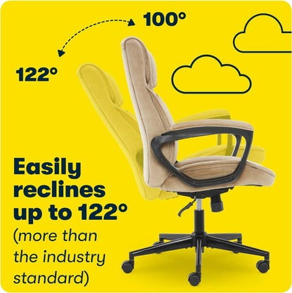 Serta Hannah Executive Home Office Desk Chair, Ergonomic Mid-Back with