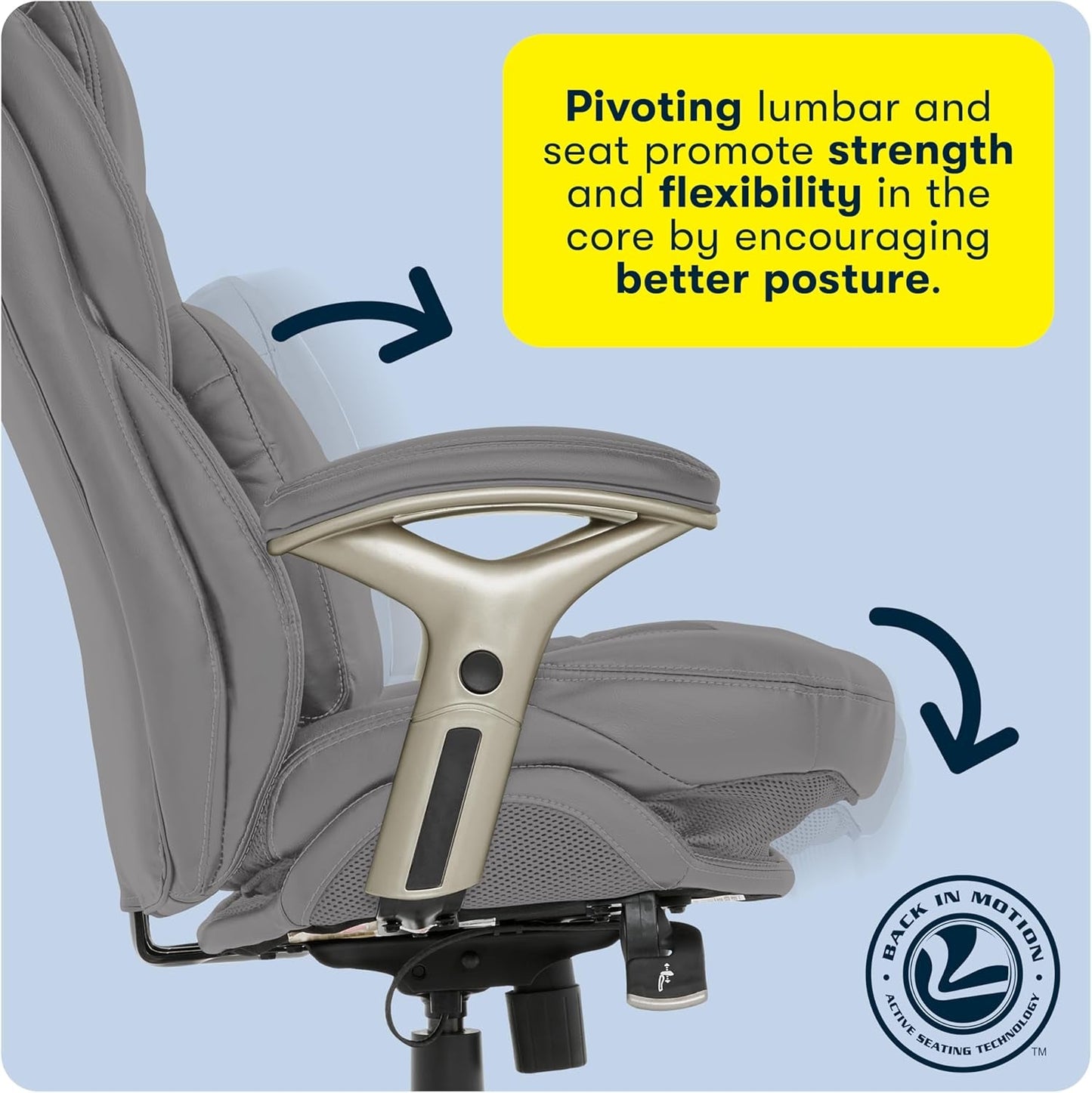Serta Ergonomic Executive Office Chair Motion Technology Adjustable Mid Back