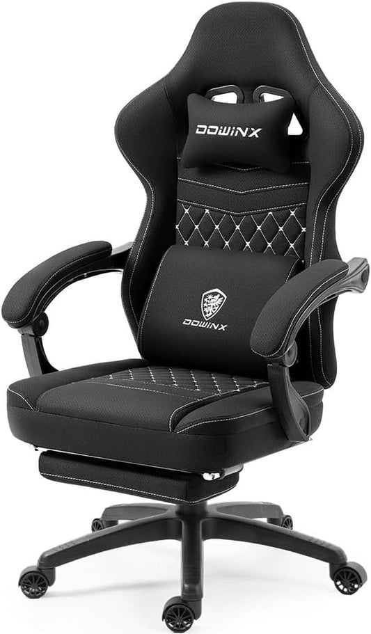 DOWINX Gaming Chair Breathable Fabric Computer Chair with Pocket Spring