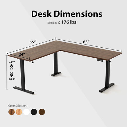 L Shaped Standing Desk Adjustable Height, Electric Corner Standing