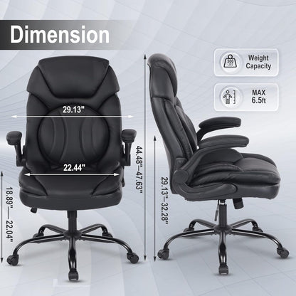 Ergonomic Executive Office Chairs with Lumbar Support, PU Leather Home