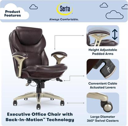 Serta Claremont Ergonomic Executive Office Chair with Back in Motion