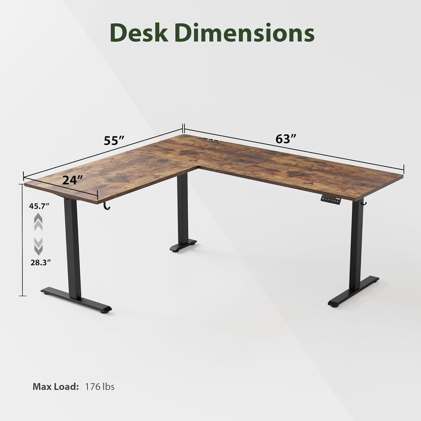 L Shaped Standing Desk Adjustable Height, Electric Corner Standing