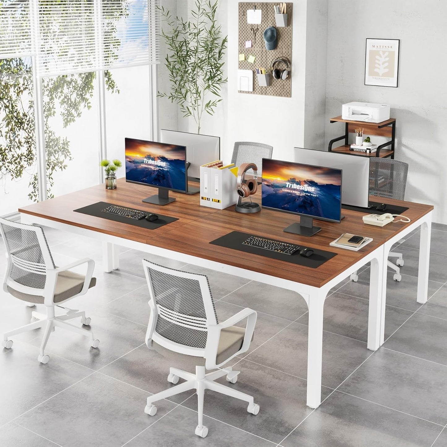 78.7 Inches Extra Long Computer Desk 2 Person Desk, Double Long Desk,