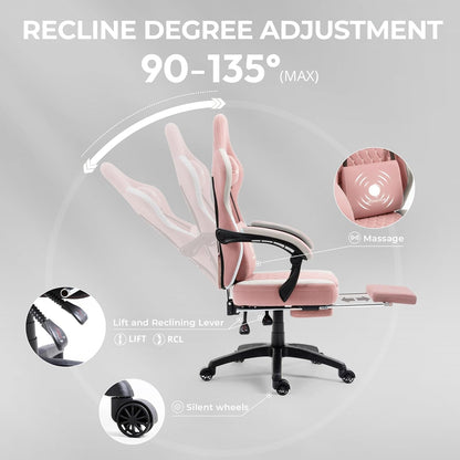 DOWINX Gaming Chair Breathable Fabric Computer Chair with Pocket Spring