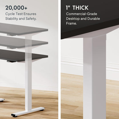 EN1 One Piece Standing Desk, 48 X 24 Inch Desktop Electric Adjustable