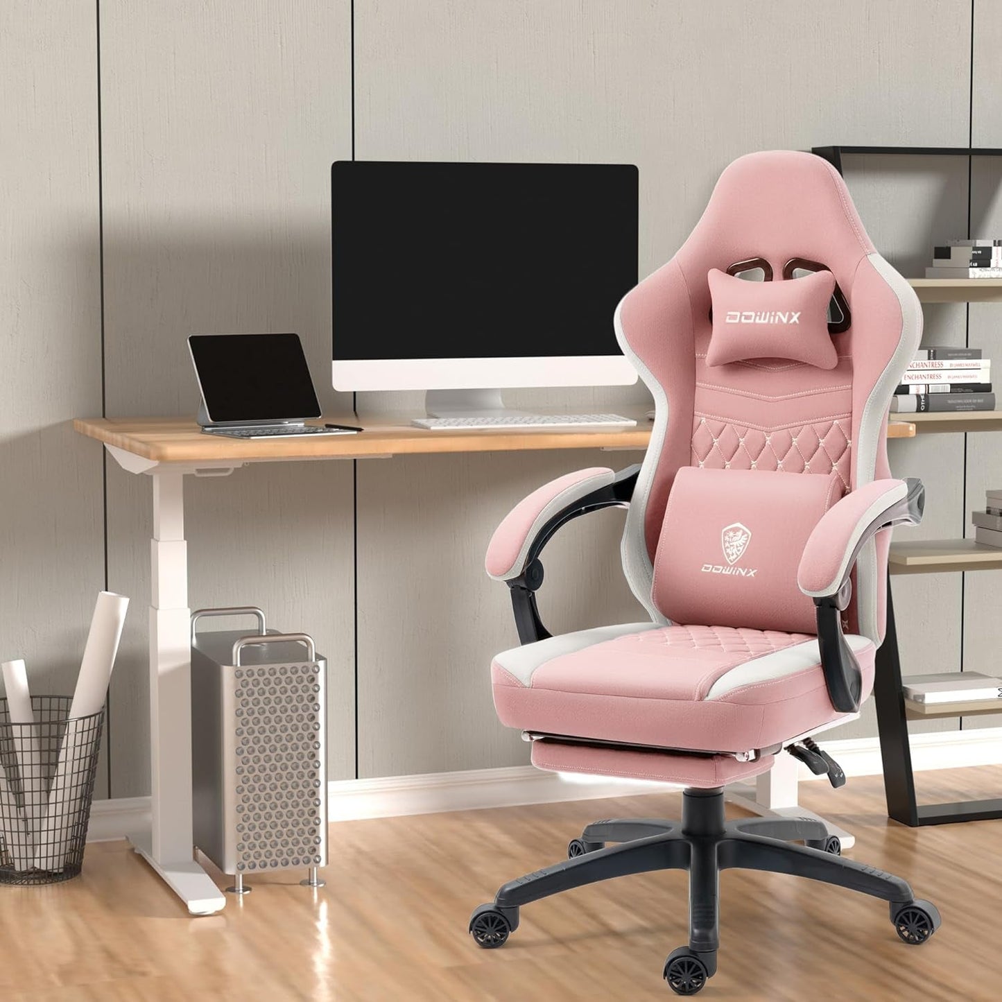 DOWINX Gaming Chair Breathable Fabric Computer Chair with Pocket Spring
