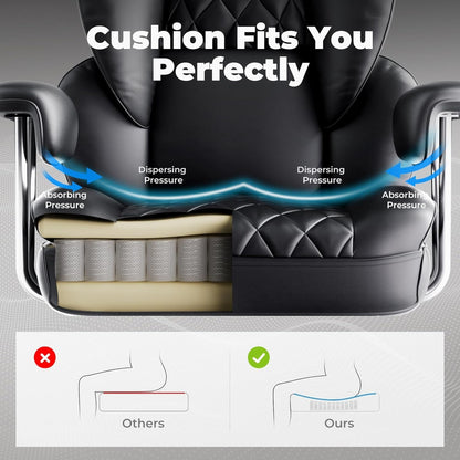 Big and Tall Gaming Chair with Pocket Spring Lumbar Support, Ergonomic