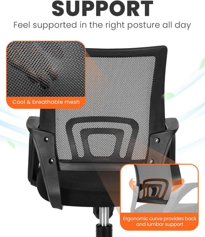 Office Chair Computer Desk Chair Gaming Ergonomic Mid Back Cushion